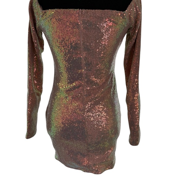 Glamorous Off-Shoulder Sequins Mini Pink Dress - Picture 8 of 15